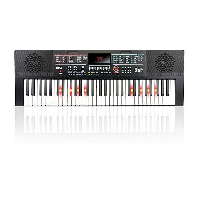 RockJam 61 Key Light Up Keyboard Piano Kit with Keyboard Stand, Sheet Music Stand, & Lessons