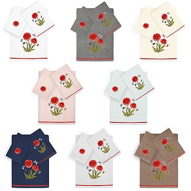Linum Home Textiles Polly 3-piece Embellished Floral Towel Set