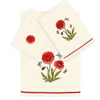Linum Home Textiles Polly 3 pc Embellished Floral Towel Set