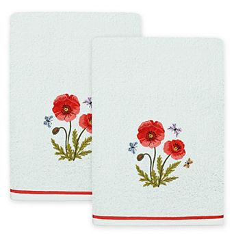 Linum Home Textiles Polly 2 pc Embellished Floral Bath Towels Set