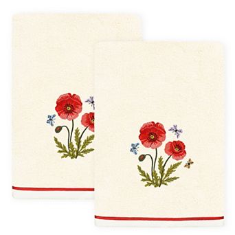 Linum Home Textiles Polly 2 pc Embellished Floral Bath Towels Set