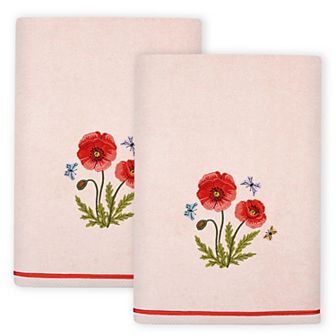 Linum Home Textiles Polly 2 pc Embellished Floral Bath Towels Set