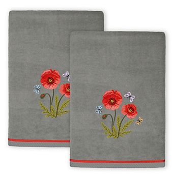 Linum Home Textiles Polly 2 pc Embellished Floral Bath Towels Set