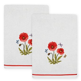 Linum Home Textiles Polly 2 pc Embellished Floral Bath Towels Set