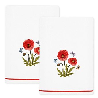 Linum Home Textiles Polly 2 pc Embellished Floral Bath Towels Set