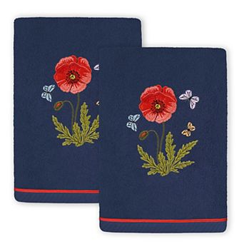 Linum Home Textiles Polly 2 pc Embellished Floral Hand Towels Set