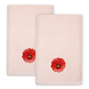 Linum Home Textiles Polly 2 pc Embellished Floral Fingertip Towels Set