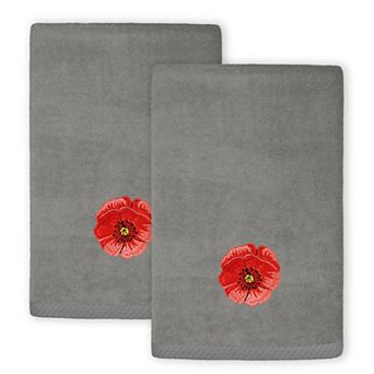 Linum Home Textiles Polly 2 pc Embellished Floral Fingertip Towels Set