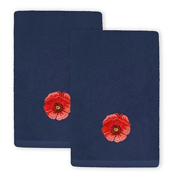 Linum Home Textiles Polly 2 pc Embellished Floral Fingertip Towels Set