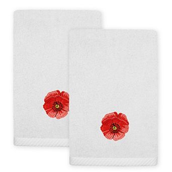 Linum Home Textiles Polly 2 pc Embellished Floral Fingertip Towels Set