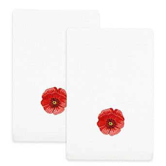 Linum Home Textiles Polly 2 pc Embellished Floral Fingertip Towels Set