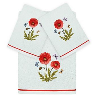 Linum Home Textiles Polly 3 pc Embellished Floral Bath & Hand Towels Set