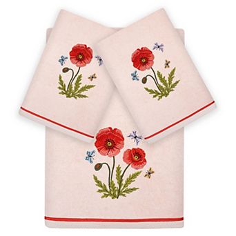 Linum Home Textiles Polly 3 pc Embellished Floral Bath & Hand Towels Set