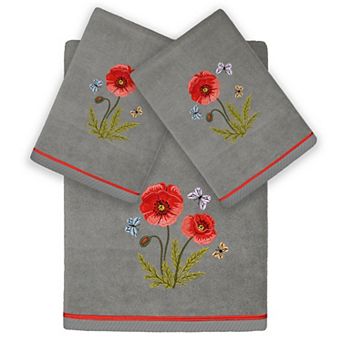 Linum Home Textiles Polly 3 pc Embellished Floral Bath & Hand Towels Set