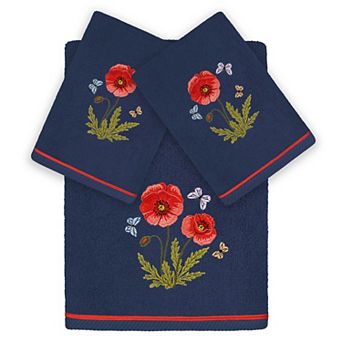 Linum Home Textiles Polly 3 pc Embellished Floral Bath & Hand Towels Set