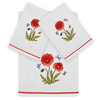 Linum Home Textiles Polly 3 pc Embellished Floral Bath & Hand Towels Set