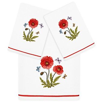 Linum Home Textiles Polly 3 pc Embellished Floral Bath & Hand Towels Set