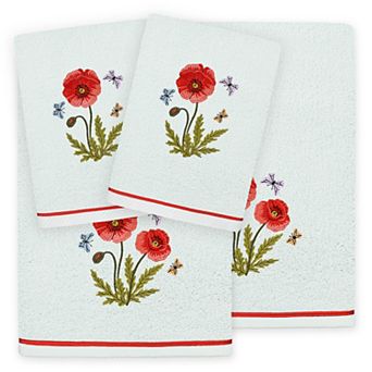 Linum Home Textiles Polly 4 pc Embellished Floral Bath & Hand Towels Set