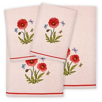 Linum Home Textiles Polly 4 pc Embellished Floral Bath & Hand Towels Set