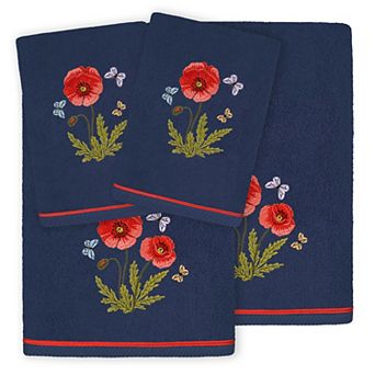 Linum Home Textiles Polly 4 pc Embellished Floral Bath & Hand Towels Set
