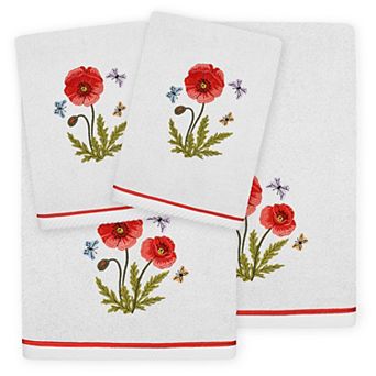 Linum Home Textiles Polly 4 pc Embellished Floral Bath & Hand Towels Set