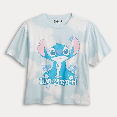 Disney's Lilo & Stitch Juniors' Short Sleeve Crop Graphic Tee