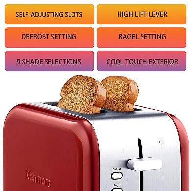 Kenmore 2-Slice Wide-Slot Stainless Steel Toaster
