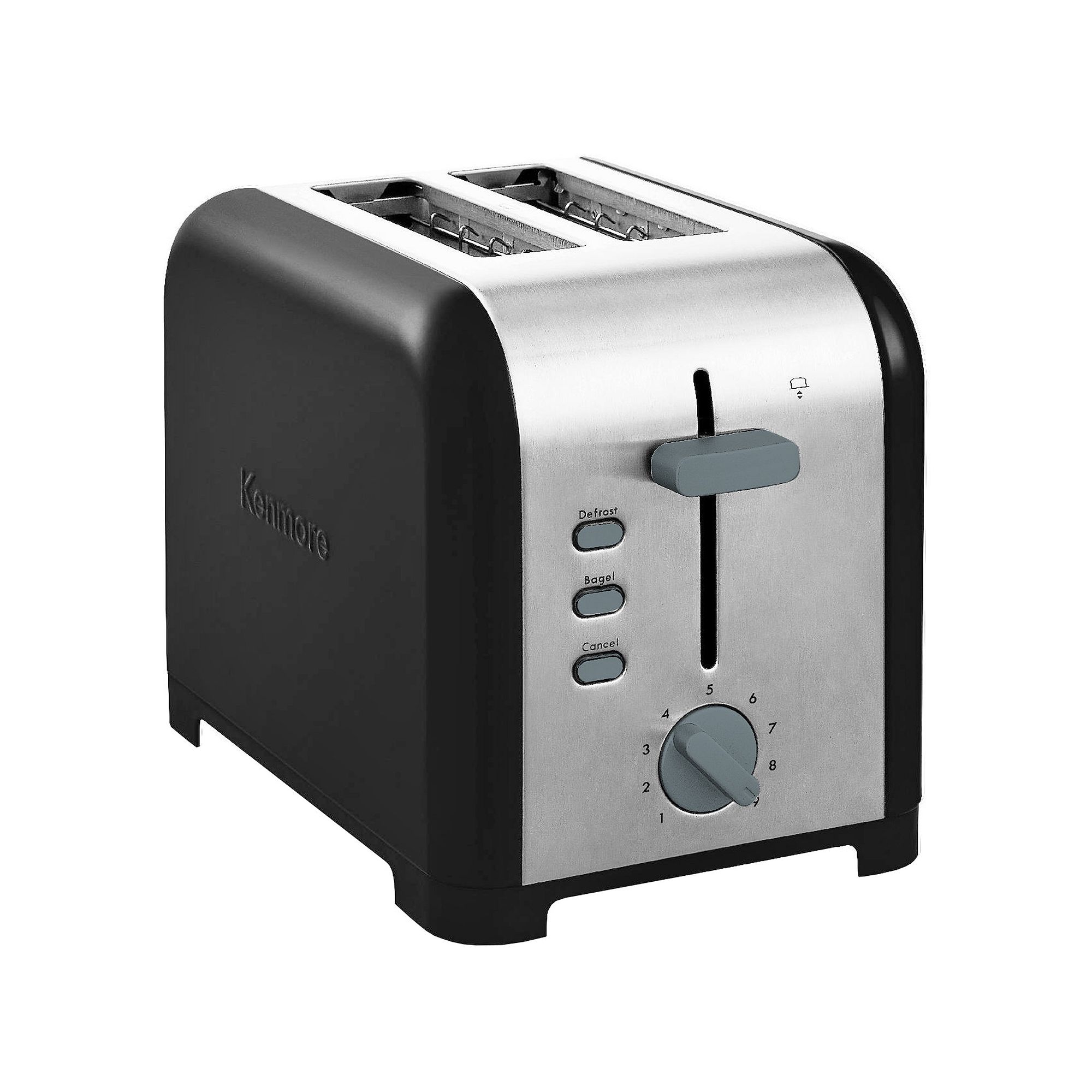 Kenmore 2-Slice Wide-Slot Stainless Steel Toaster, Black