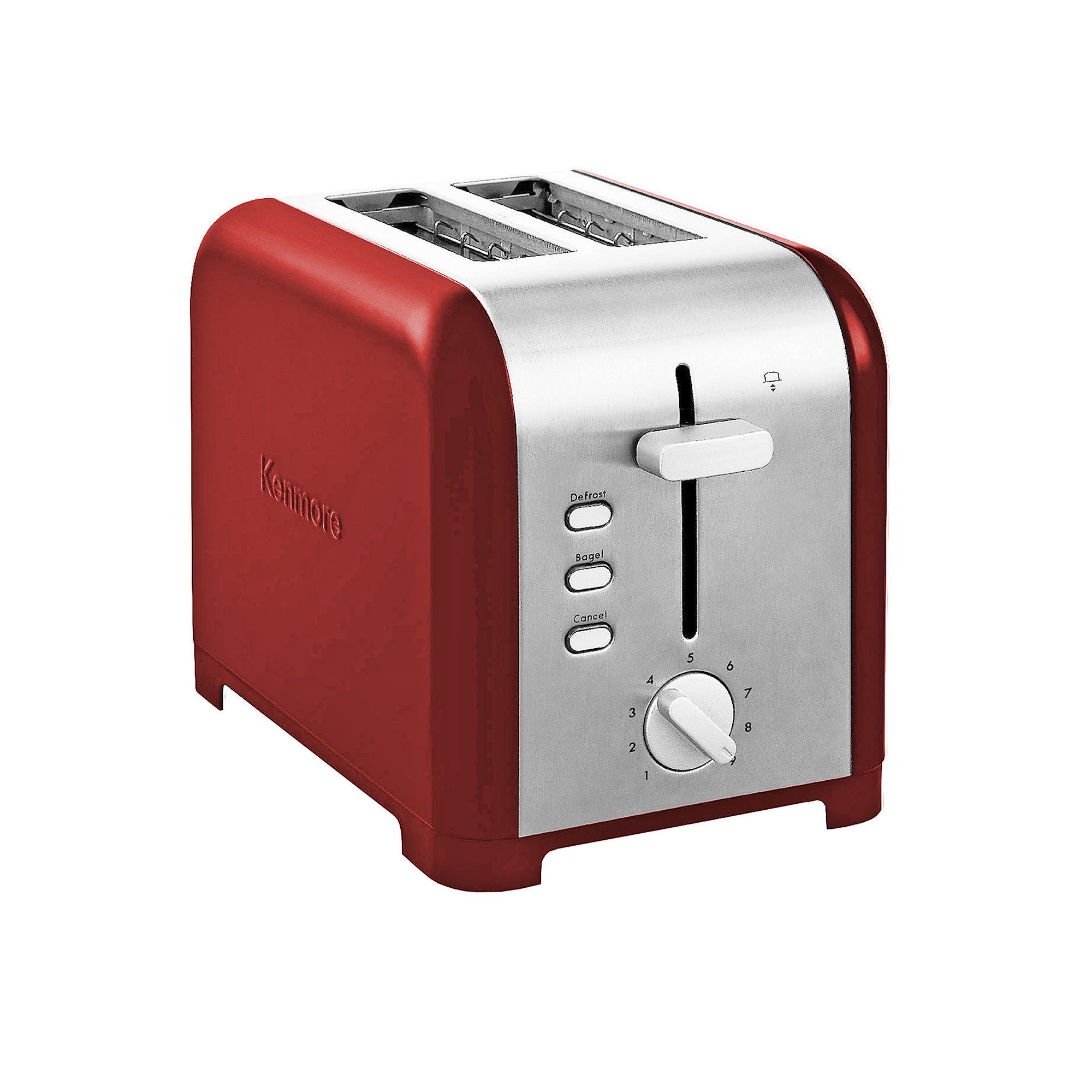 Kenmore 2-Slice Wide-Slot Stainless Steel Toaster, Red