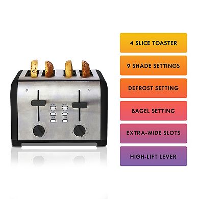 Kenmore 4-Slice Dual Control Wide-Slot Stainless Steel Toaster