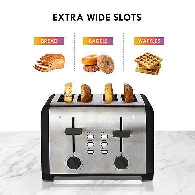 Kenmore 4-Slice Dual Control Wide-Slot Stainless Steel Toaster