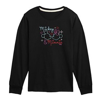 Disney's Mickey & Minnie Mouse Boys 8-20 Neon Long Sleeve Graphic Tee