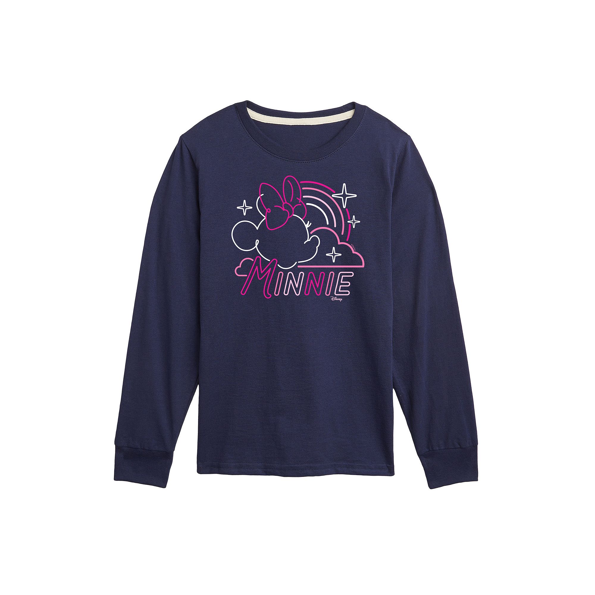Disneys Minnie Mouse Boys 8-20 Rainbow Neon Long Sleeve Graphic Tee, Boys