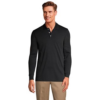 Mens Lands' End Long Sleeve Interlock Polo Shirt