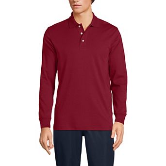 Mens Lands' End Long Sleeve Interlock Polo Shirt