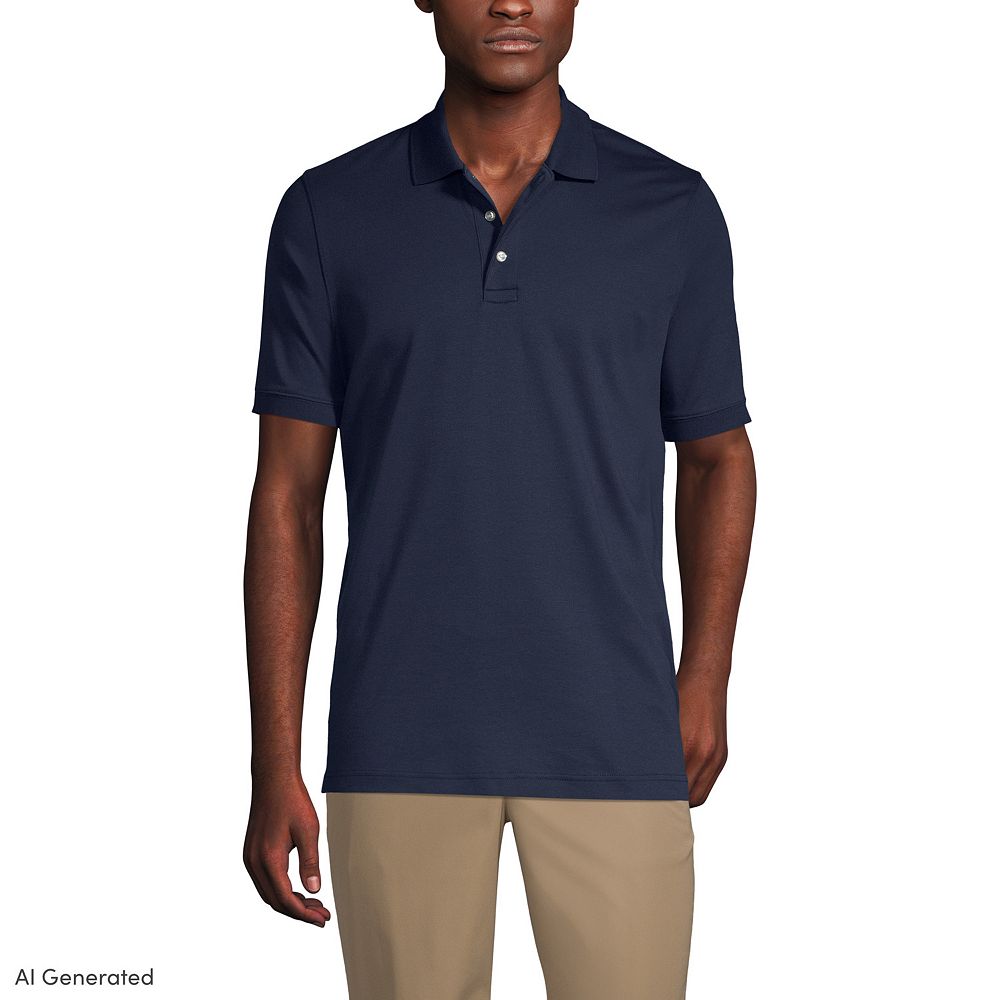 Men's Lands' End Short Sleeve Interlock Polo Shirt