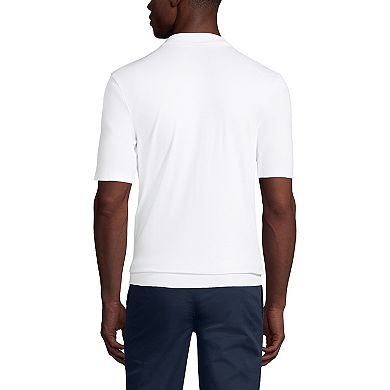 Men's Lands' End Short Sleeve Banded Bottom Polo Shirt