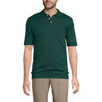 Men's Lands' End Short Sleeve Banded Bottom Polo Shirt