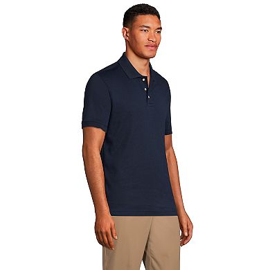 Men's Lands' End Short Sleeve Tailored Fit Interlock Polo Shirt