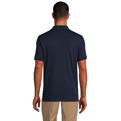 Men's Lands' End Short Sleeve Tailored Fit Interlock Polo Shirt