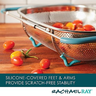 Rachael Ray® Over-the-Sink 4.5-Quart Stainless Steel Colander with Handles