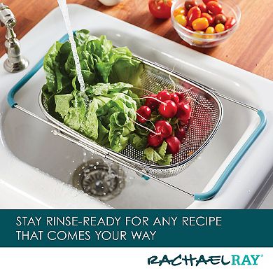 Rachael Ray® Over-the-Sink 4.5-Quart Stainless Steel Colander with Handles