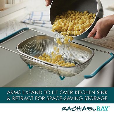 Rachael Ray® Over-the-Sink 4.5-Quart Stainless Steel Colander with Handles