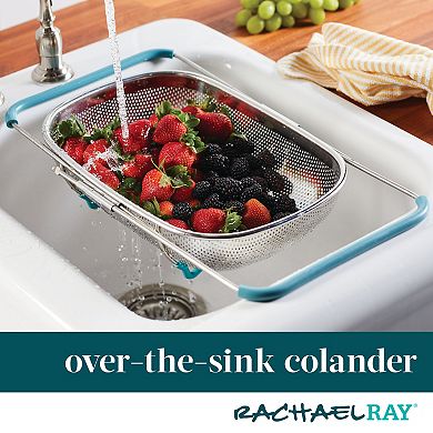 Rachael Ray® Over-the-Sink 4.5-Quart Stainless Steel Colander with Handles