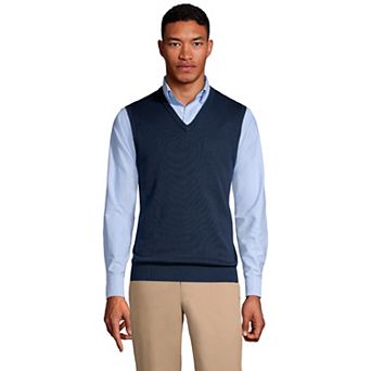 Men's Lands' End School Uniform Fine Gauge Sweater Vest