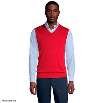 Men's Lands' End School Uniform Fine Gauge Sweater Vest
