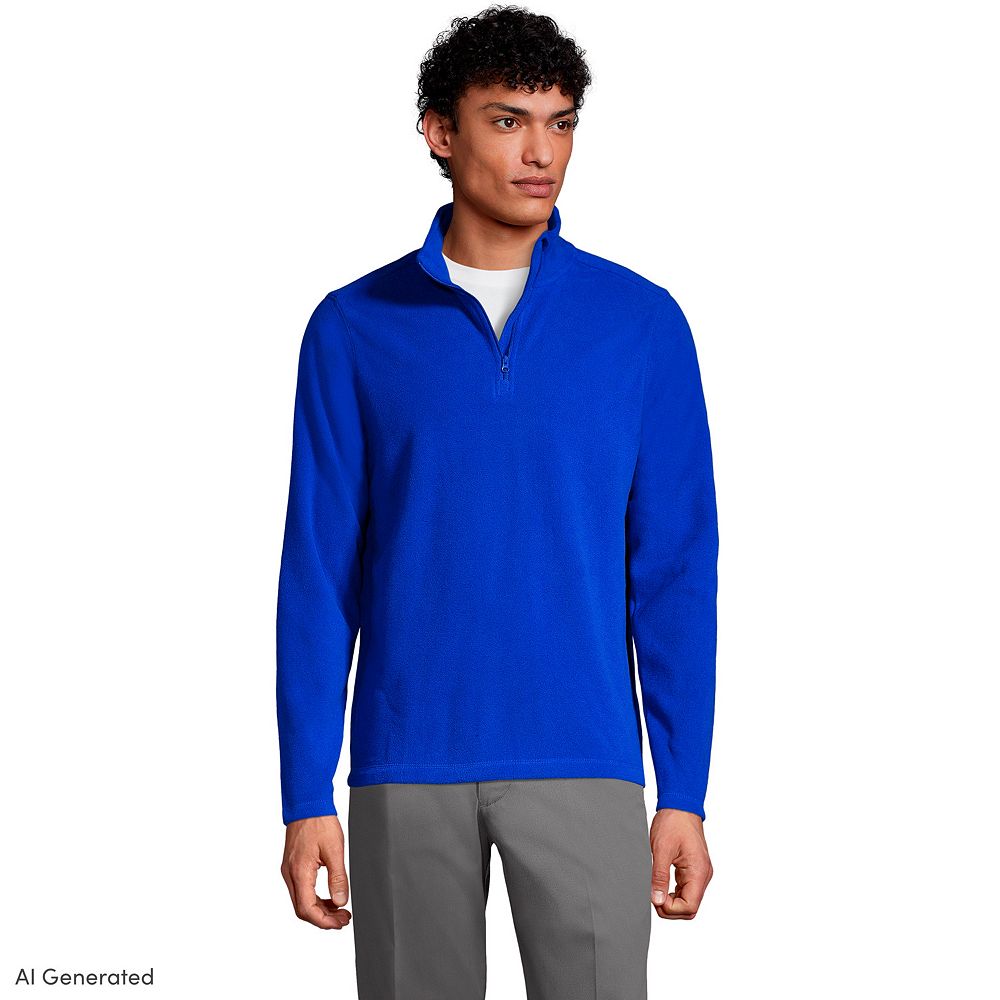 Men's Lands' End Lightweight Fleece Quarter Zip Pullover