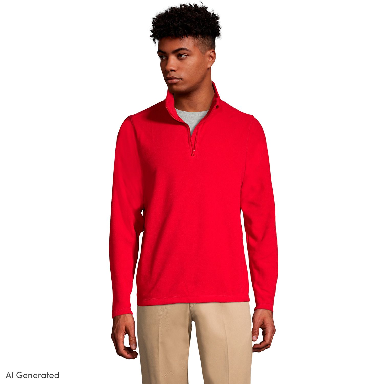 Men's Lands' End Lightweight Fleece Quarter Zip Pullover