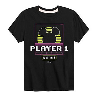 Disney's Mickey Mouse Boys 8-20 Player 1 Starts Graphic Tee