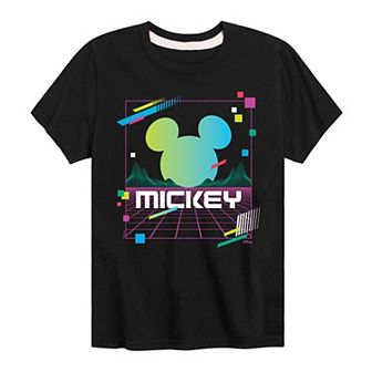 Disney's Mickey Mouse & Friends Boys Mickey Boys 8-20 Vaporwave Sunset Graphic Tee